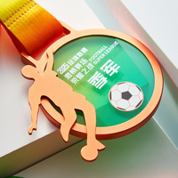 Médailles de sport en alliage de zinc et verre cristal avec impression UV, logo personnalisé, gravure durable, multicolores, 7,5 cm, emballage en boîte cadeau