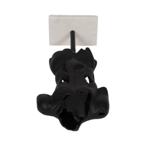 Scultura astratta in metallo a forma di torso con design traforato su base in marmo, pezzo d'arte decorativa moderna - Product Image 6