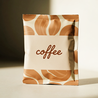 Sachet de café personnalisé thermoscellage à trois côtés pochette plate d'étanchéité avec encoches de déchirure pour café instantané poudre Mylar sac