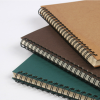 Carnet à spirale en papier kraft mat populaire en gros, A5 B5, 120 pages, pages intérieures lignées, fournitures de papeterie scolaire et de bureau