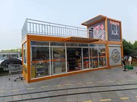 Maison préfabriquée extérieure JHCE2 moderne, durable, respirante, orange, avec structure en acier, à assembler soi-même