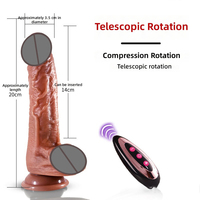 Dildo réaliste en silicone liquide imperméable avec fonctions de vibration, de chauffage et de poussée pour femmes