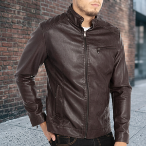 Wholesale Men's Winter Plus Size <b>Motorcycle</b> <b>Jacket</b> Black Biker <b>Vintage</b> Nylon Eco-Friendly Breathable Casual Lightweight Zipper - Product Image 3