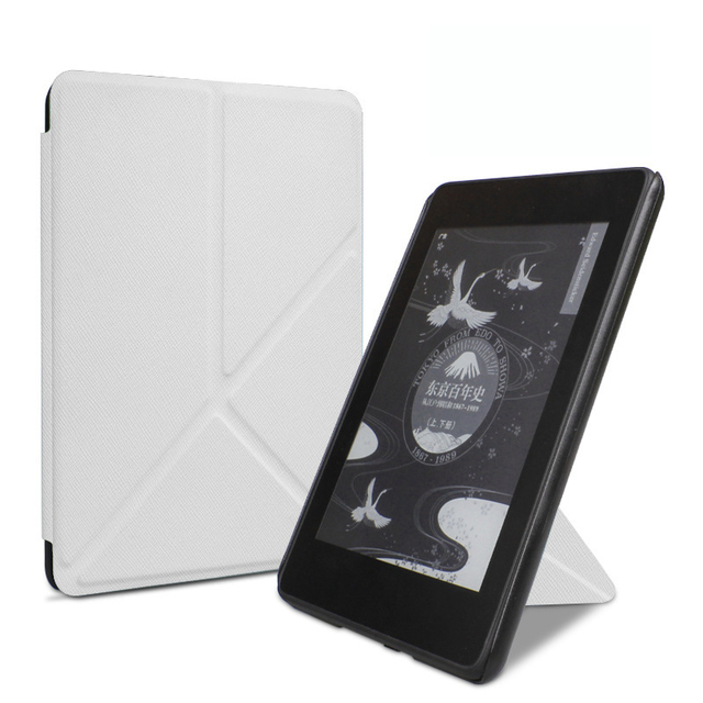 Foldable Basic Leather Cover with Auto Sleep Wake Function Protective Case for Kindle 12th Generation KPW6 5 4 3 2 1
