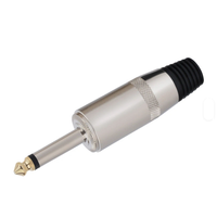 Nouveau connecteur audio mono nickelé de 6,35 mm pour microphone de téléphone et instrument de musique, vente en gros
