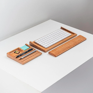 Support <span class=keywords><strong>de</strong></span> clavier en bois personnalisé pour bureau à domicile, avec repose-poignets et <span class=keywords><strong>rangement</strong></span> intégré - Product Image 2