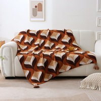 Plaid en acrylique tricoté de style bohème moderne, confortable et chaud, imprimé, pour lit ou canapé, super doux pour le salon