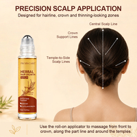 Fabricant d'huiles capillaires en gros, marque blanche, sérum capillaire biologique roll-on aux herbes et au romarin pour la croissance des cheveux, marque privée, sérum capillaire stimulant la pousse