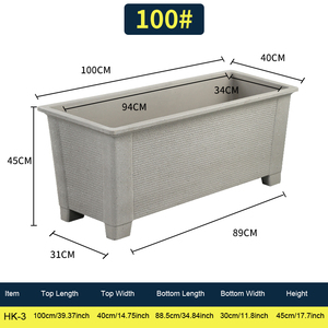 Maceta <span class=keywords><strong>de</strong></span> caja larga <span class=keywords><strong>de</strong></span> bloque directo <span class=keywords><strong>de</strong></span> fábrica, maceta Rectangular grande <span class=keywords><strong>de</strong></span> 100 cm, macetas y macetas <span class=keywords><strong>de</strong></span> plástico <span class=keywords><strong>de</strong></span> piedra <span class=keywords><strong>de</strong></span> 39,37 pulgadas - Product Image 2