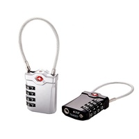 TSA17098 Nouvelle conception, cadenas de voyage à combinaison à 4 chiffres, approuvé par la TSA, personnalisé, diamètre de la manille de 4 mm, pour bagages, salle de sport