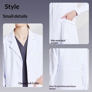 Camice Medico Estivo Sottile di Alta Qualità per Uomo e Donna, a Maniche Lunghe o Corte, Uniforme da Lavoro per Dentisti e Medici - Product Image 4