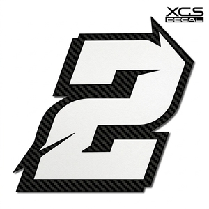 Adesivo 3D XGS <span class=keywords><strong>DECAL</strong></span> 2403NB de 100mm de Altura para Moto e Carro, Vinil Recortado, Dupla Camada, Número de Corrida Branco, Preto, Fibra de Carbono - Product Image 1