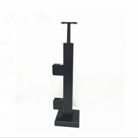 Supports de balustrade en verre en acier inoxydable avec cache-base pour escaliers, rampes et postes de fixation Eck noirs