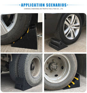 XZL gros outils d'urgence bouchon de <span class=keywords><strong>roue</strong></span> en caoutchouc noir Durable <span class=keywords><strong>bloc</strong></span> antidérapant avec coussin de Support de pneu de camion de voiture en acier et PE - Product Image 2