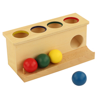 LT052 Montessori Mainan Anak, Kayu Pendidikan Bola Dorong Kayu Mainan Bayi Montessori