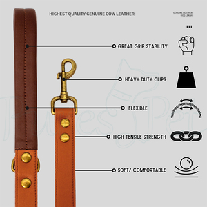 2024 베스트 셀러 개 액세서리 애완 동물 제품 정품 가죽 개 가죽 끈 - Product Image 6