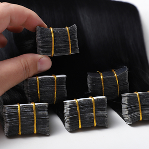 100% lớp biểu bì phù hợp Trinh băng trong phần mở rộng thực sự của con người tóc thô Ấn Độ tóc Top Grade 12A + màu đen xương sóng thẳng - Product Image 2