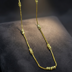 Chaîne en gros plaquée or 14K 18K 24K micron, style boîte à billes, colliers chaînes tendance, chaîne en laiton doré, design chaîne boîte à billes - Product Image 3
