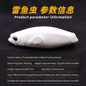 Thunder <span class=keywords><strong>Fish</strong></span> 17g Negro Super Long Throw Soft <span class=keywords><strong>Bug</strong></span> Float Water Strong <span class=keywords><strong>Fish</strong></span> Hook con boca deslizante Cebo suave artificial - Product Image 2