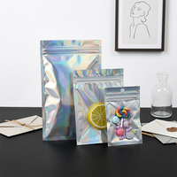 Pochettes Ziplock Laser Colorées Mattes avec Fenêtre Holographique Transparente pour Petits Bijoux et Accessoires – Sac d'Emballage et de Rangement
