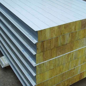 Panneaux sandwich en <span class=keywords><strong>laine</strong></span> de roche en acier couleur ignifuge à bas prix pour entrepôts réfrigérés - Product Image 1