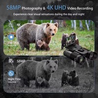Z9155 Teropong Penglihatan Malam Digital dengan Dudukan Helm, Teleskop IR 5X+8X Zoom 4K Tahan Air, Perlengkapan Taktis untuk Patroli di Kondisi Cahaya Rendah
