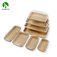 Plateau à sushi jetable en papier kraft brun de qualité alimentaire PH-00, vente chaude