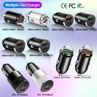 Mini chargeur de voiture USB-C 100W PD+QC à anneau de traction pour une charge ultra-rapide