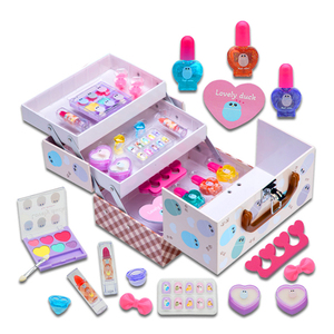 Ensemble de maquillage tout-en-un pour filles, cosmétiques lavables, poudre pour le visage, trousse de maquillage avec fard à paupières, brillant à lèvres, bijoux, cadeau - Product Image 4