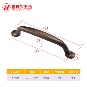 Yihuaxing Metal Cabinet Handle Zinc Alloy Bar Shape European Style Durable Furniture Drawer Wardrobe <b>Door</b> Handle B5008 - Product Image 5