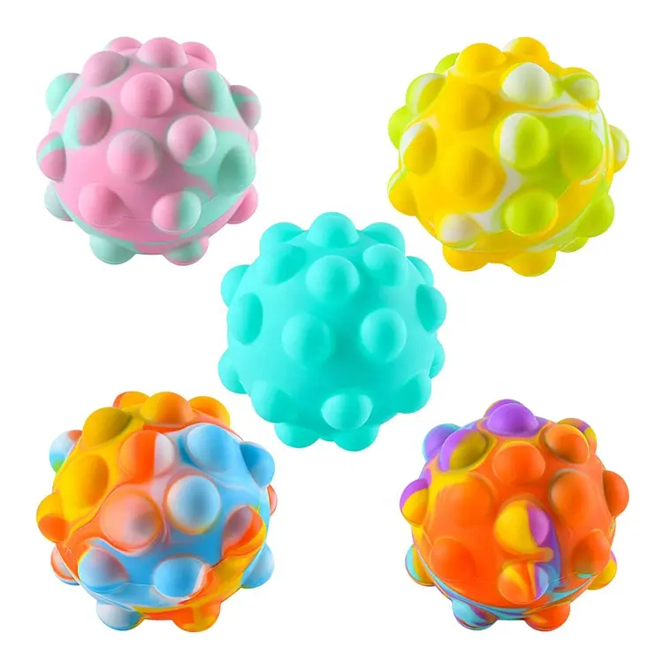 Рождественский подарок, 3D радужный шар, пуш-поп сенсорный пузырь, стресс, Радужный шар, сжимаемая игрушка, набор