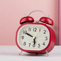 Jam Alarm Logam Kreatif Jam Bangun Tidur Anak-anak Pelajar Jam Alarm Samping Tempat Tidur Senyap Kamar Tidur Ornamen Desktop Warna-warni