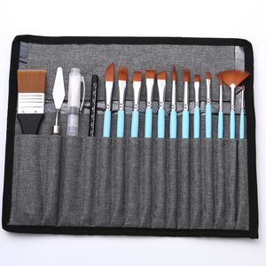 Juego <span class=keywords><strong>de</strong></span> 18 Pinceles <span class=keywords><strong>para</strong></span> Pintura Acrílica, <span class=keywords><strong>de</strong></span> Acuarela y Óleo, con Mango <span class=keywords><strong>de</strong></span> Madera y Pelo <span class=keywords><strong>de</strong></span> Nailon, con Bolsa <span class=keywords><strong>de</strong></span> <span class=keywords><strong>Tela</strong></span> - Product Image 1