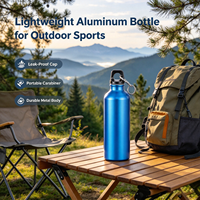 Bouteille d'eau en aluminium personnalisable 300-750 ml, canettes en aluminium pour boissons, pour le camping, les voyages, vaisselle écologique