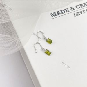 Dylam Wholesale 18K Gold Plated 925 Sterling <b>Silver</b> <b>Earrings</b> for Women Rectangle <b>Dangle</b> Hook <b>Earrings</b> - Product Image 5