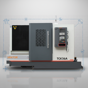 Torno horizontal de bancada inclinada TCK36A personalizado de fábrica con accesorios y roscas hidráulicas - Product Image 1