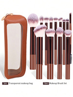 Ensemble de pinceaux de maquillage professionnels pour le visage et les yeux, 13/16 pièces, pinceaux cosmétiques synthétiques de qualité supérieure pour fond de teint, fard à paupières, blush, avec sac