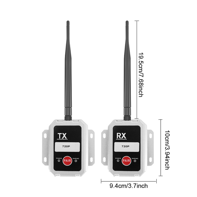 Long Range 720P Wireless Video Transmitter and Receiver System for Vehicle Truck Trailer Car Rear View Camera Monitor