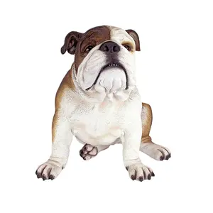 Tượng Động Vật Polyresin Sống Động Bán Sỉ Bằng Nhựa Bulldog