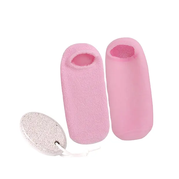 Personalizado beleza cuidados com os pés de umidade spa gel meias para os pés secos com apertos de silicone