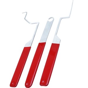 Window Opening Tool <b>Set</b> 3pcs Stainless Steel Red Handle <b>Wedge</b> End For Casement Window Lock Repair - Product Image 2