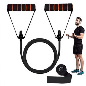 Tube de résistance en latex Boldfit, poignées en mousse haute élasticité, ancrage de porte, exercices d'étirement, entraînement à domicile, unisexe, 15 kg, fabriqué en Chine - Product Image 1