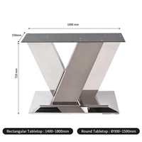 Pied de meuble en acier au carbone sur mesure pour table à manger, design moderne, usage hôtelier, robuste, vente en gros