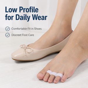 Séparateur d'orteils triple en silicone souple pour la protection des orteils superposés, idéal pour les soins quotidiens des pieds et la utilisation des chaussures. - Product Image 3