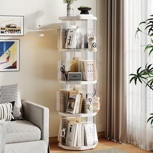 Étagère de <span class=keywords><strong>rangement</strong></span> multifonction à roulettes rotatives pour salon organisateur de livres vaisselle debout support <span class=keywords><strong>utilitaire</strong></span> en plastique - Product Image 5