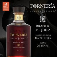 Brandy Español TORNERIA GRAN RESERVA, Hecho en España, 20 Años de Añejamiento, Edición Limitada, 700ml