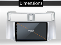 Autoradio Android 11 9'' 1din avec GPS, Navigation, WIFI, SWC, Entrée Auxiliaire, Connexion Téléphone, Lecteur DVD pour Toyota 4runner 2010-2014