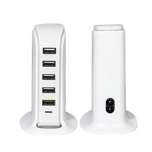 Cargador USB Tipo-C Inteligente de 6 Puertos y 40W, Alta Eficiencia, Estilo Velero, Carga Rápida, Multifunción, Material ABS <span class=keywords><strong>para</strong></span> Auriculares - Product Image 4