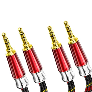 Customized Stereo 3.5mm Jack Male to Male Aux Audio Cord Cable With Gold Plated Plug For Car Mobile Headphone