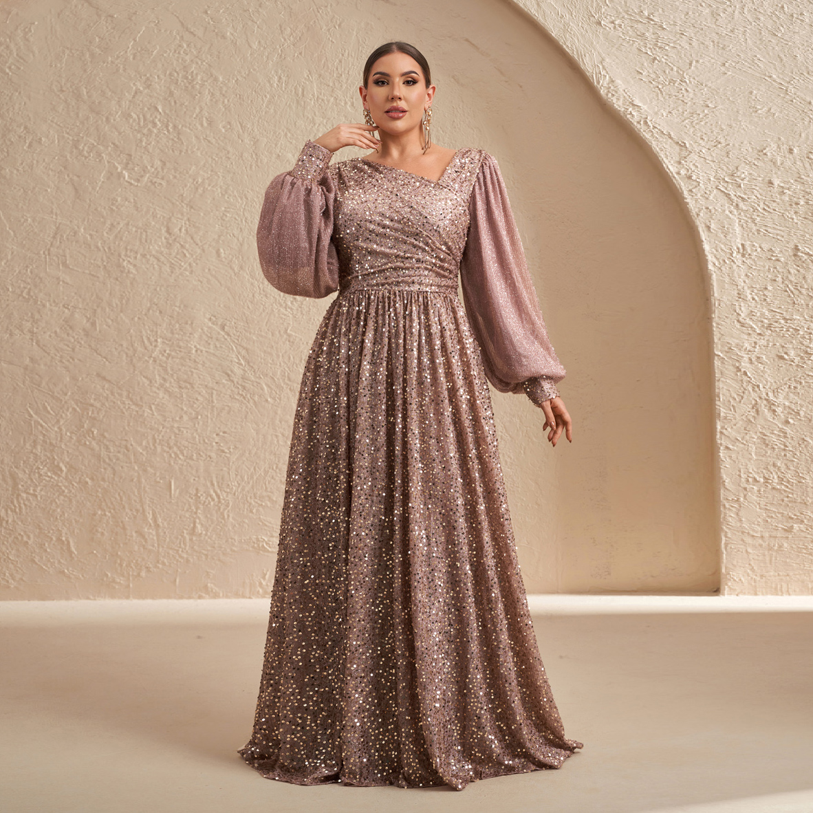 slim fit dress slacks Plus Size Long Evening Gown Maxi Formal Dress for Women By Royal Queen main image 0